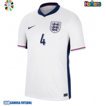 Camisa de Futebol Inglaterra Declan Rice #4 Equipamento Principal Europeu 2024 Manga Curta